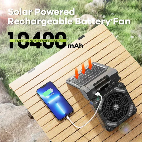 Multifunction Portable Solar Fan for Outdoor