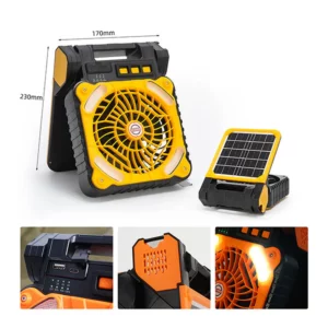 Multifunction Portable Solar Fan for Outdoor