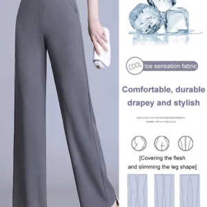 ComfortChic High-Waist Ice Silk pants