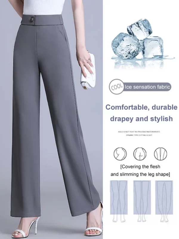 ComfortChic High-Waist Ice Silk pants