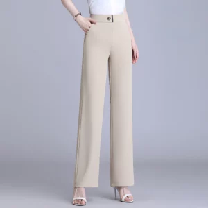 ComfortChic High-Waist Ice Silk pants