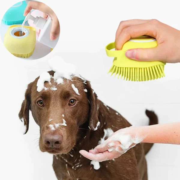 Puppy Big Dog Cat Bath Massage Brush Shampoo Holder