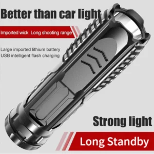 6000LM Waterproof Flashlight Built in Battery USB Charging