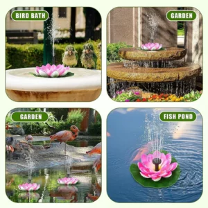 Lotus Shaped Solar Fountain Pond Decorative