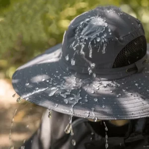 Outdoor Wide Brim Sun Hat With Solar Fan