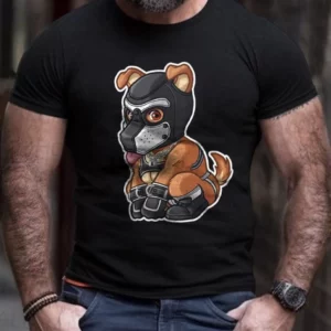 Men's Pride Bear Dog Print Casual T-Shirt