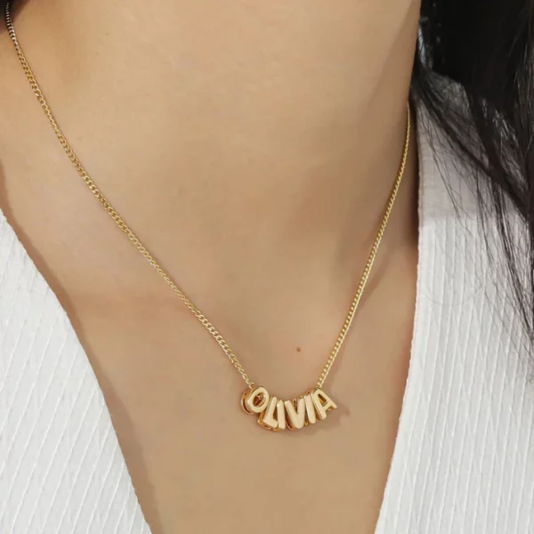 Personalized Bubble Name Necklace