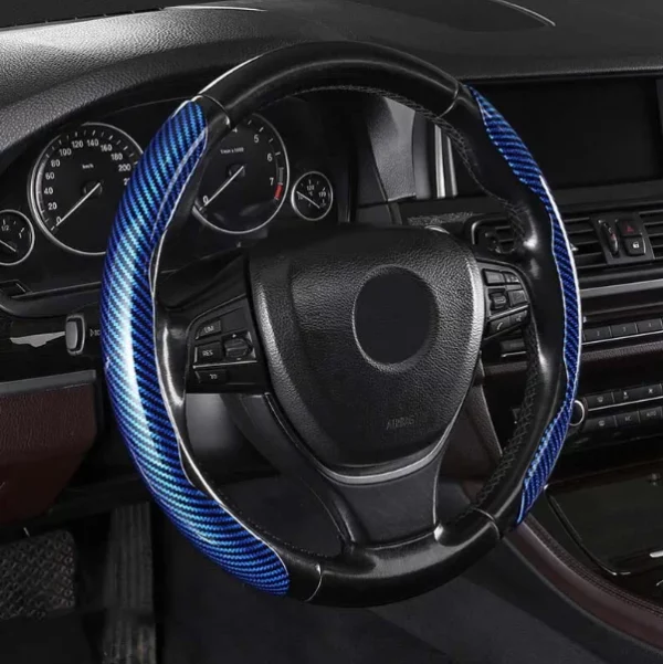 Universal Laser Carbon Fiber Pattern Steering Wheel Cover