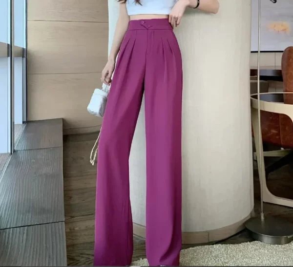 Figure-flattering versatile high-waisted wide leg trousers