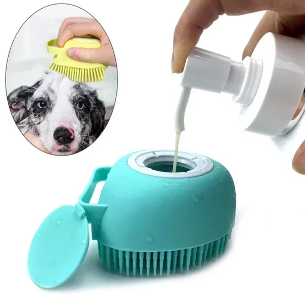 Puppy Big Dog Cat Bath Massage Brush Shampoo Holder