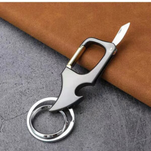 Multifunctional pendant bottle opener metal double ring key chain