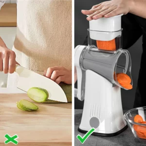 Multifunctional Manual Rotary Vegetable Chopping Set For Kitchen - With 5 Blades