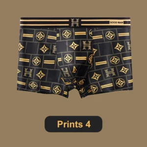 Men's Luxury Printed Breathable Cooling Boxer Briefs