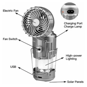 2-in-1 Outdoor Adventure Solar Light and Portable Fan