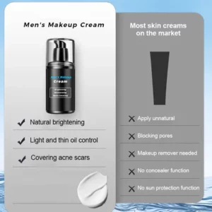 Men's Makeup Cream for Brightening, Moisturizing & Spots Covering