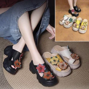 Flower Decor Women's Thick Sole Slide Sandals