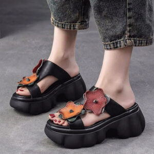 Flower Decor Women's Thick Sole Slide Sandals