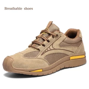 Men's Lightweight Breathable Steel Toe Walking Shoes