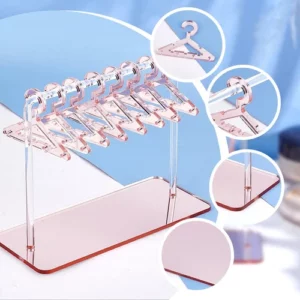 Acrylic Mini Jewelry Hanger Rack Organizer - Set 8 hangers