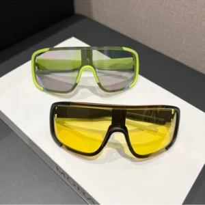 2024 New Large Frame Dazzle Color Windproof Sunscreen Sports Sunglasses