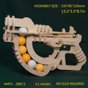 Ping Pong Gun 3D Wooden Puzzle Rubber Band Gun Kit