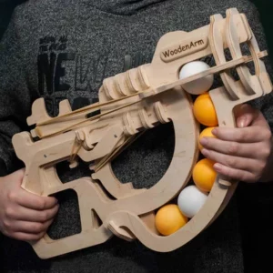 Ping Pong Gun 3D Wooden Puzzle Rubber Band Gun Kit