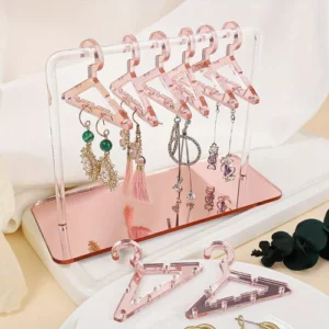 Acrylic Mini Jewelry Hanger Rack Organizer - Set 8 hangers