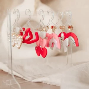 Acrylic Mini Jewelry Hanger Rack Organizer - Set 8 hangers