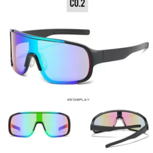 2024 New Large Frame Dazzle Color Windproof Sunscreen Sports Sunglasses