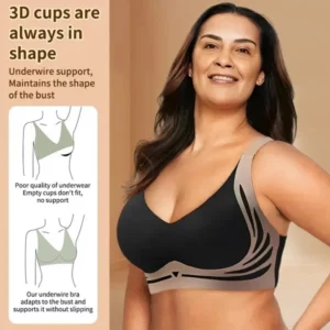 Wireless push-up bra with improved shape