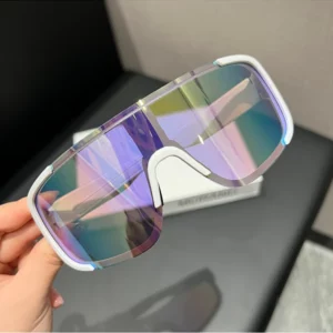 2024 New Large Frame Dazzle Color Windproof Sunscreen Sports Sunglasses