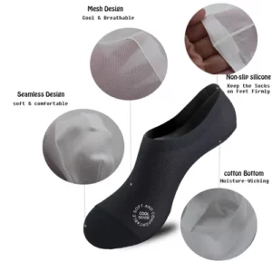 Ultra Thin Liner Socks Non Slip ComBed Cotton No Show Socks