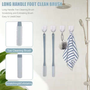 Long Handled Silicone Toe Cleaning Brush Dead Skin Remover