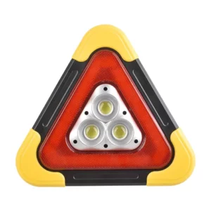 2-IN-1 solar emergency triangle warning light at the roadside