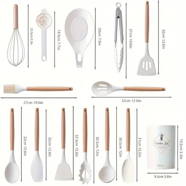 Silicone Utensil Safety Cooking Utensils - 14 Pieces Set