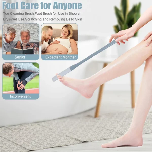 Long Handled Silicone Toe Cleaning Brush Dead Skin Remover