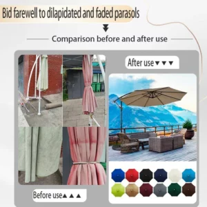 Outdoor Patio Sunshade Waterproof Umbrella Replacement Cloth