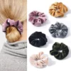 Velvet hidden secret pocket scrunchie with zipper