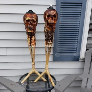 Handmade Skull Tiki Torch