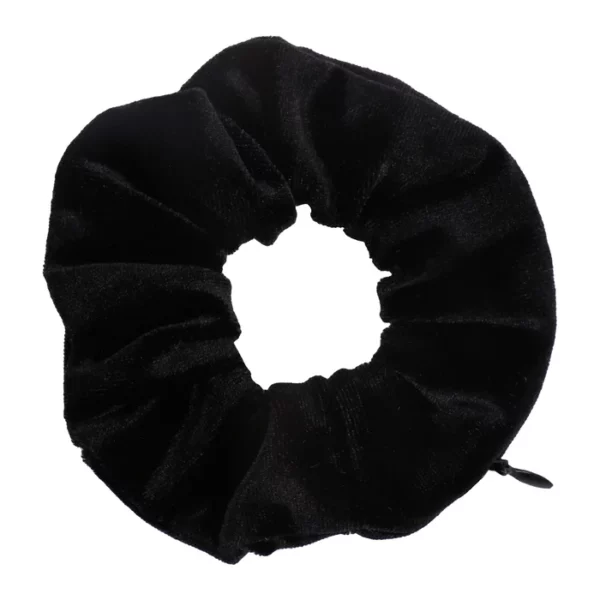 Velvet hidden secret pocket scrunchie with zipper