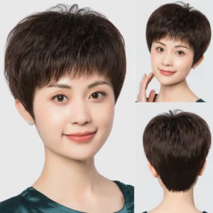 Natural Fluffy Women’s Short Straight Wig