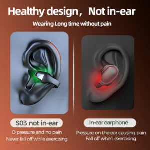 Wireless bone conduction headphones with ear clip