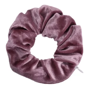 Velvet hidden secret pocket scrunchie with zipper