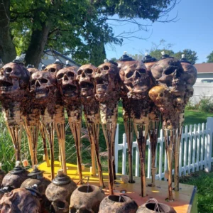 Handmade Skull Tiki Torch