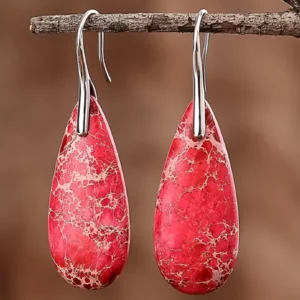 Droplet Imperial Stone Decor Dangle Earrings