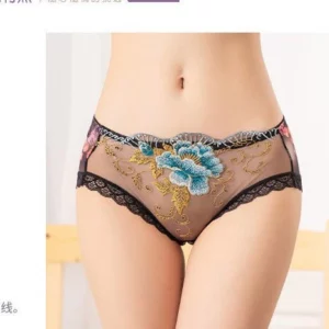 Antibacterial cotton panties with lace embroidery