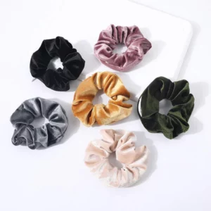 Velvet hidden secret pocket scrunchie with zipper