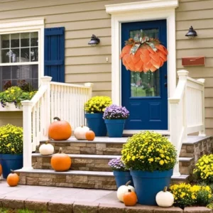 Handmade Fall Pumpkin Wreath