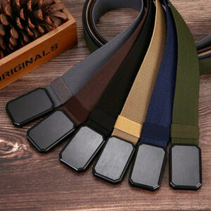 Durable tactical belt without holes with magnetic buckle