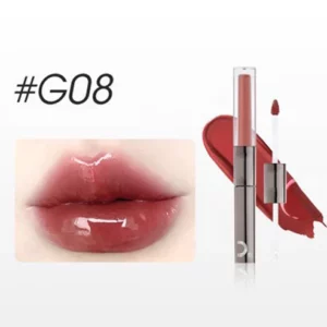 2 IN 1 Moisturizing Shimmer Waterproof Long Lasting Double Head Lipstick